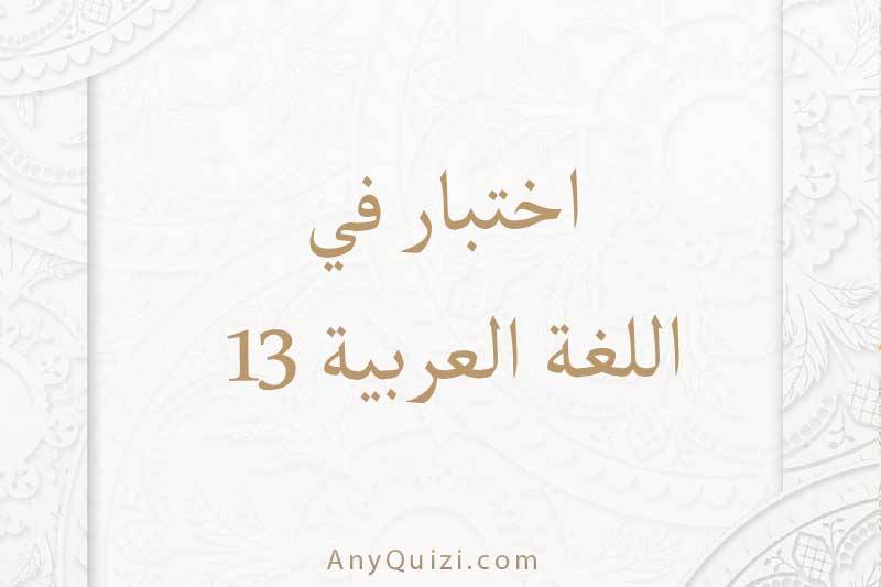 اختبر نفسك في  اللغة العربية ١٣ 