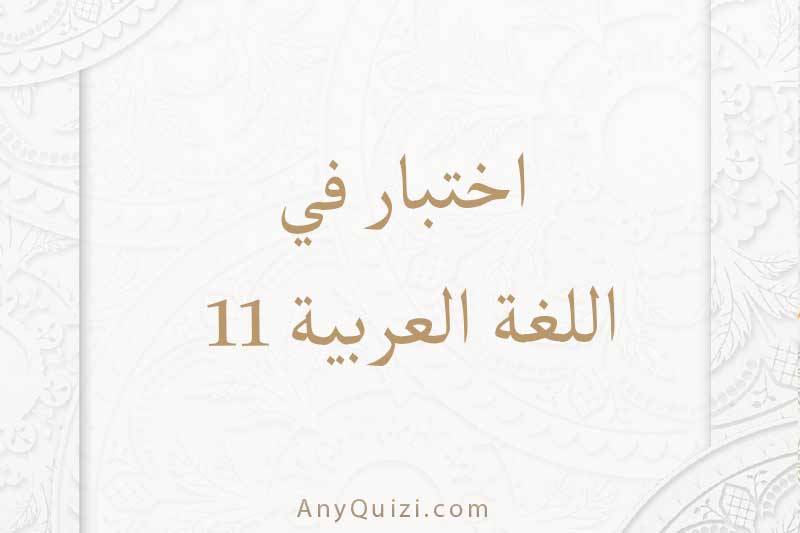 اختبر نفسك في اللغة العربية ١١  - AnyQuizi